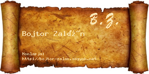 Bojtor Zalán névjegykártya
